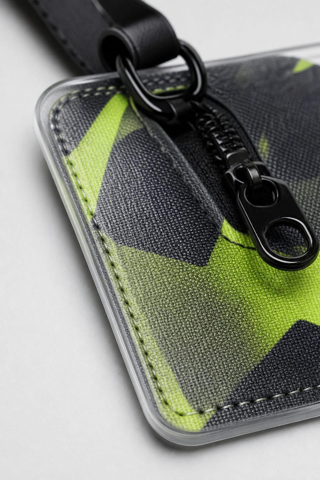 Close-up detail of smooth glossy edge and high definition print quality on acrylic luggage tag