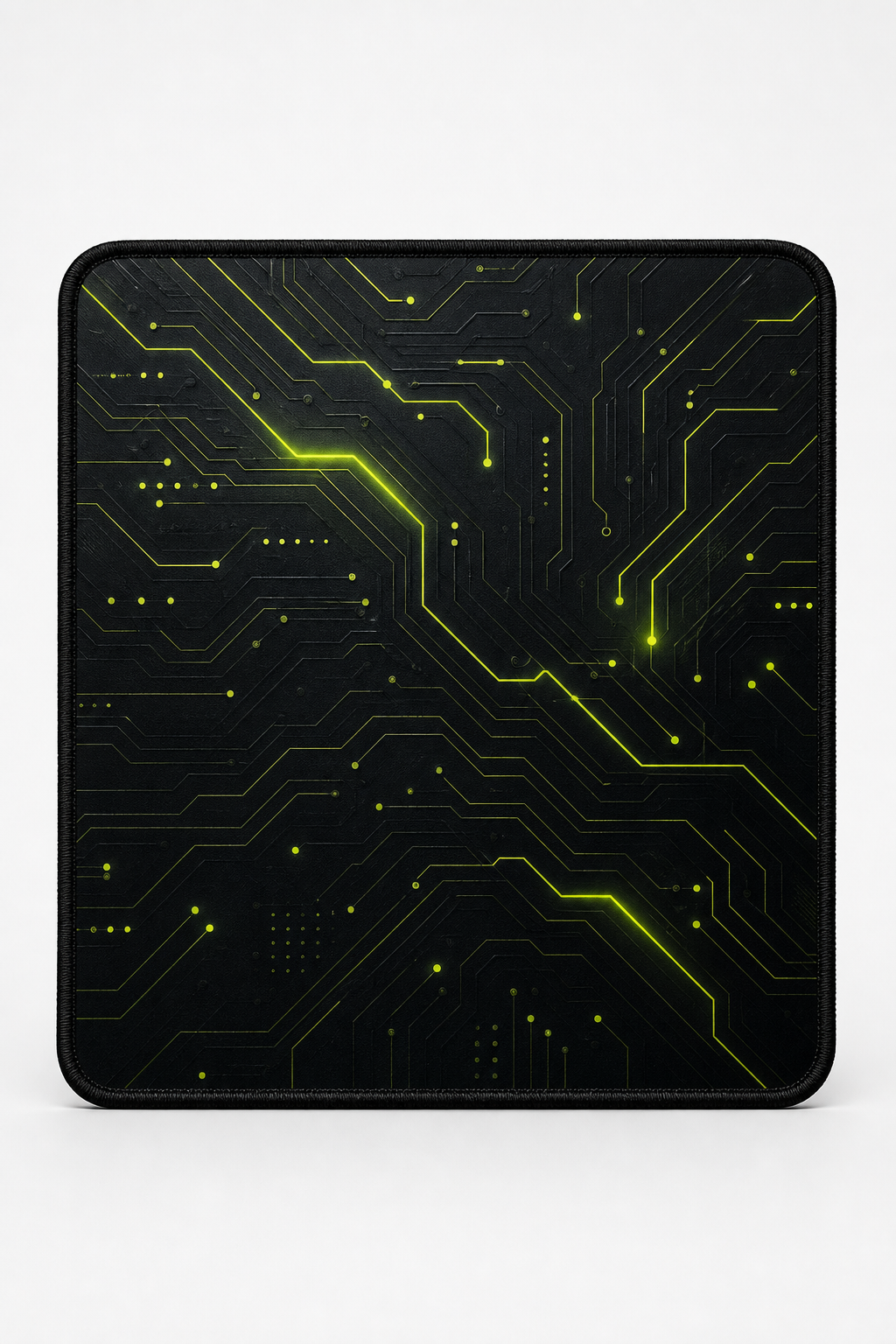 Custom printed mouse pad with vibrant graphic on studio background