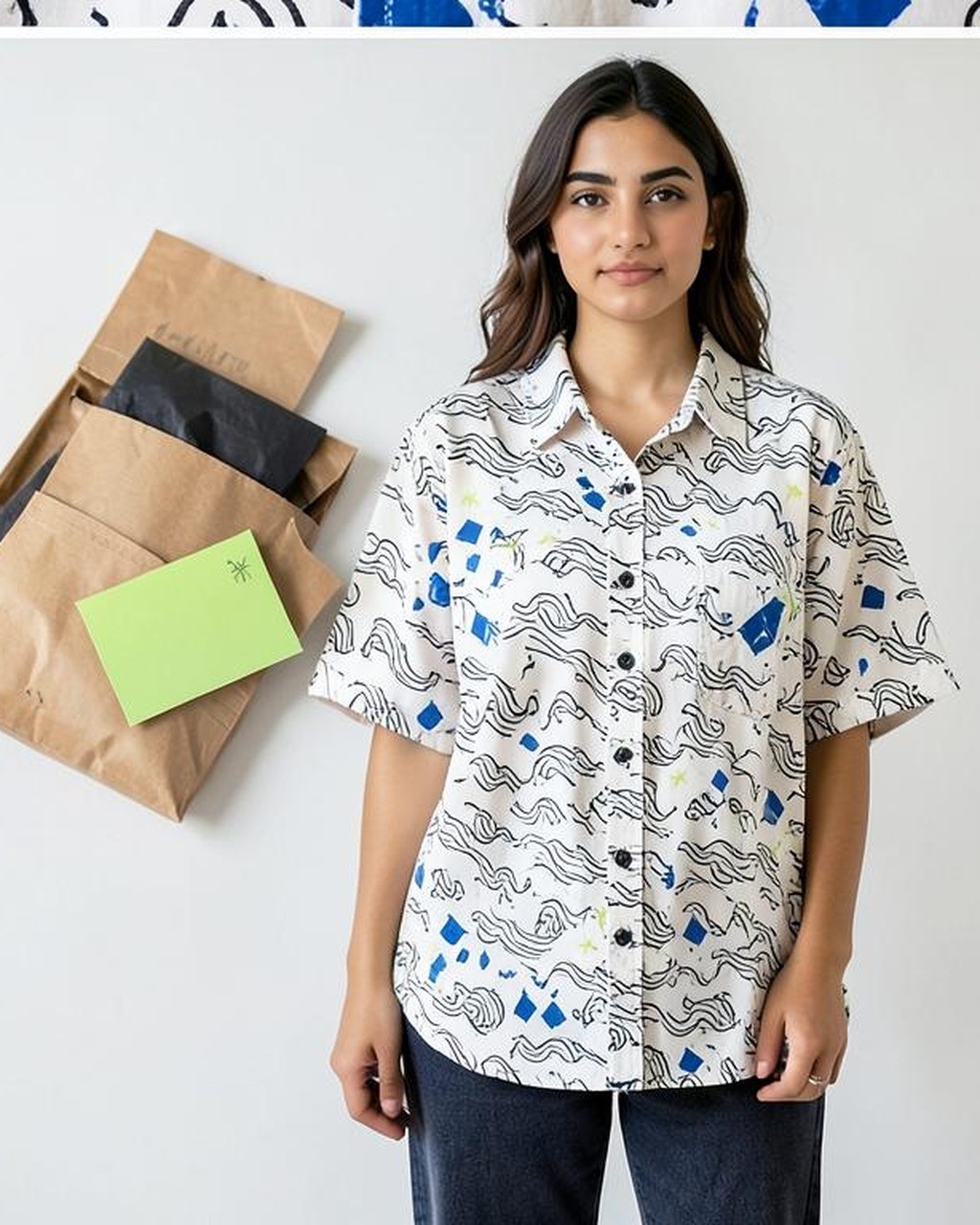 All-Over Print Oversized Shirt