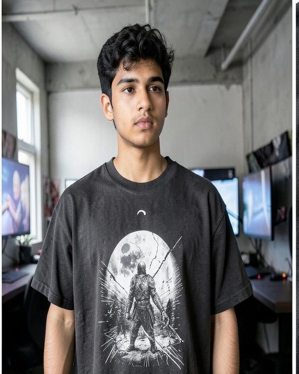 Dark Manga Wash Oversized T-Shirt