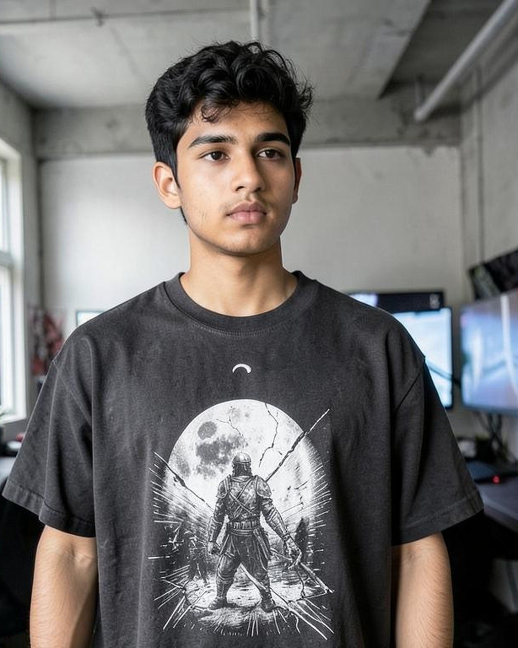 Dark Manga Wash Oversized T-Shirt