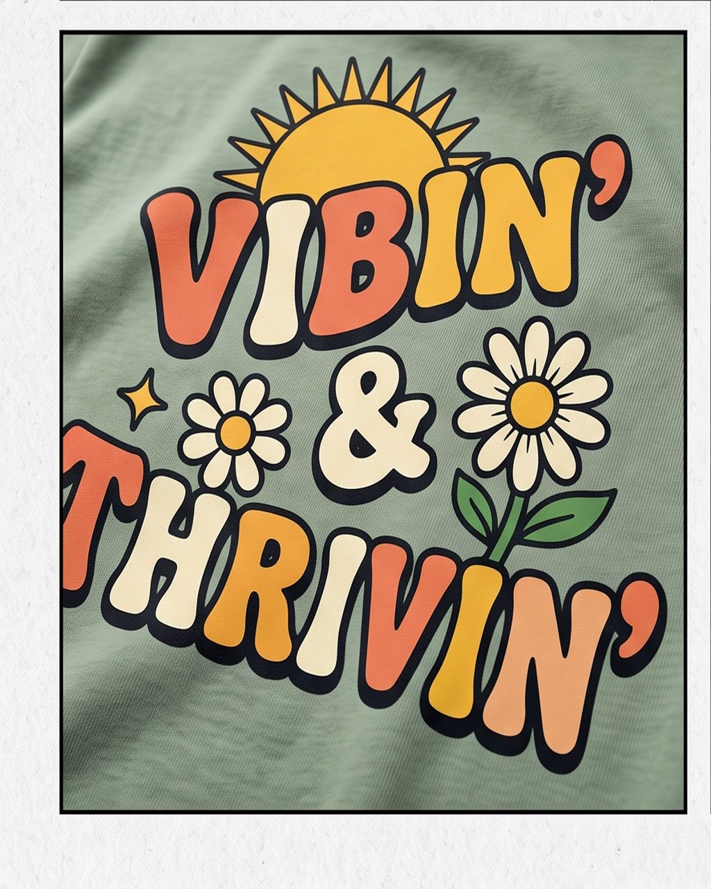 Vibin' & Thrivin' Back-Print Oversized T-Shirt